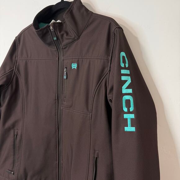 Cinch Women's Conceal Carry Bonded Jacket Brown XL Arm Logo Shell Full Zip - Picture 3 of 9